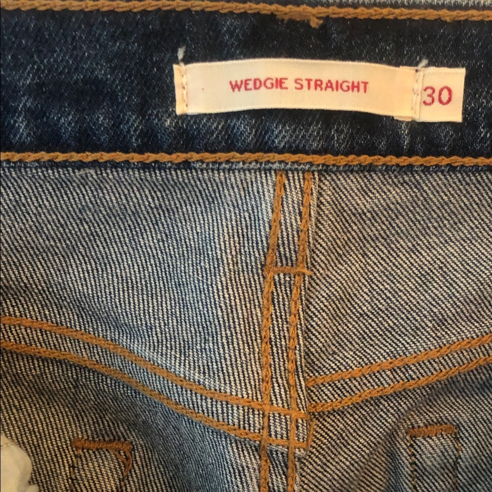 Blue Denim Wedgie Straight Jeans